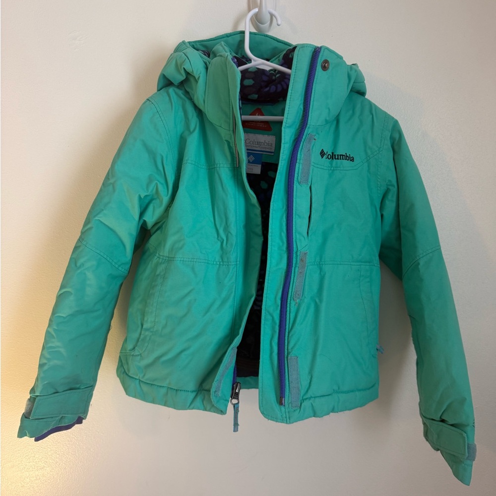 Columbia Teal Hooded winter coat XXS 4/5